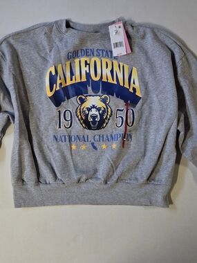 California Golden State Graphic Sweatshirt - Gray & Yellow